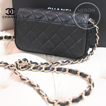 希少♡CHANEL フォンショルダー♡ブラック♡ラム